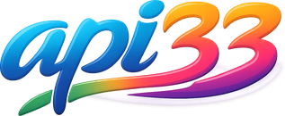 Logo api33 dengan daun hijau
